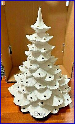 Vintage White Ceramic Christmas Tree 16 1970`s