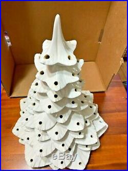 Vintage White Ceramic Christmas Tree 16 1970`s