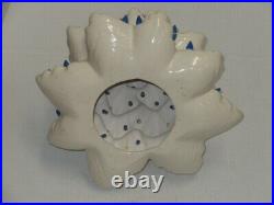 Vintage White Ceramic Christmas Tree With Base Blue Bulbs 17 Works Please Read