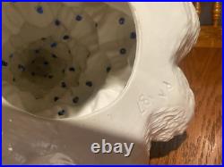 Vintage White Ceramic Christmas Tree with Blue Birds Base & Bulb 16.5 PA 87 Nice