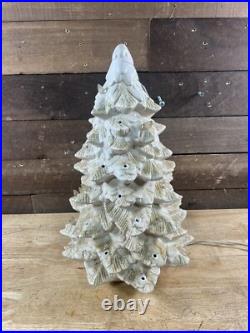Vintage White Ceramic Light Up Christmas Tree
