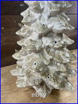 Vintage White Ceramic Light Up Christmas Tree