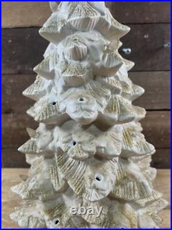 Vintage White Ceramic Light Up Christmas Tree