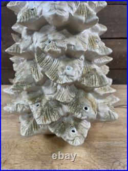 Vintage White Ceramic Light Up Christmas Tree