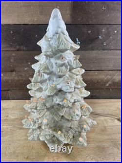 Vintage White Ceramic Light Up Christmas Tree