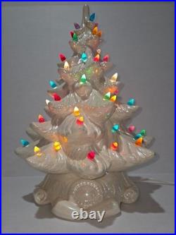 Vintage White Ceramic Lighted Christmas Tree 16 in. Tall Atlantic Mold