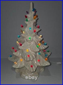 Vintage White Ceramic Lighted Christmas Tree 16 in. Tall Atlantic Mold
