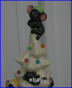 Vintage White Ceramic Mouse Christmas Tree 16 Lighted 1970's Holiday Decor