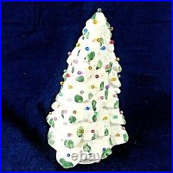 Vintage White Christmas Tree Ceramic Pin Peg Light 1953 Handmade Rare
