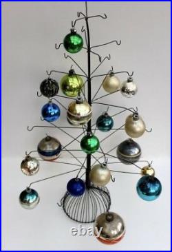 Vintage Wire Metal Christmas Tree Ornament Display NOS