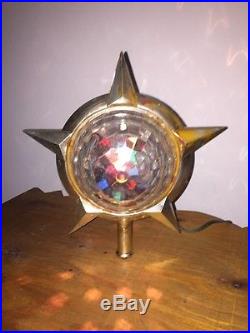 Vintage Working Bradford Celestial Star Motion Light Christmas Tree Topper Disco