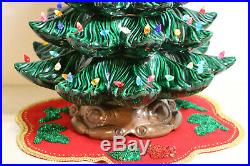 Vintage XL Lighted 2 Piece Atlantic Mold Ceramic Christmas Tree 26 High 1975