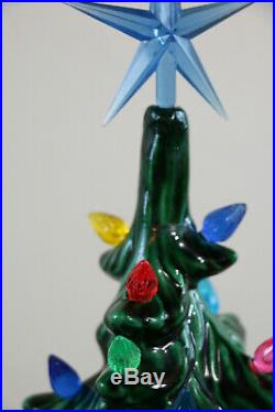 Vintage XL Lighted 2 Piece Atlantic Mold Ceramic Christmas Tree 26 High 1975