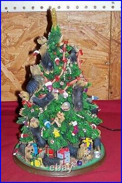 Vintage Yorkie The Danbury Mint Lighted Christmas Tree Old Yorkshire Terrier Dog