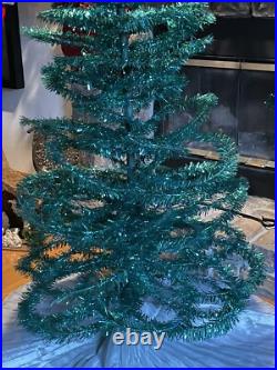 Vintage Yule Craft Fantasy Christmas Tree RARE Blue & Green Colorized Vinyl