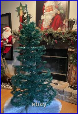 Vintage Yule Craft Fantasy Christmas Tree RARE Blue & Green Colorized Vinyl
