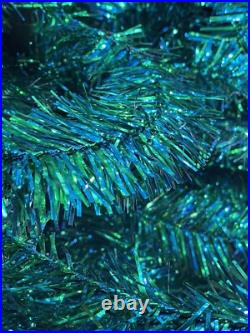 Vintage Yule Craft Fantasy Christmas Tree RARE Blue & Green Colorized Vinyl