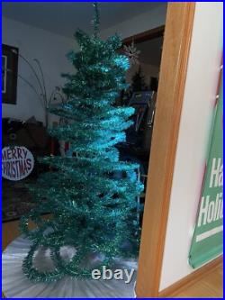 Vintage Yule Craft Fantasy Christmas Tree RARE Blue & Green Colorized Vinyl Vintage Yule Craft Fantasy Christmas Tree RARE Blue & Green Colorized Vinyl