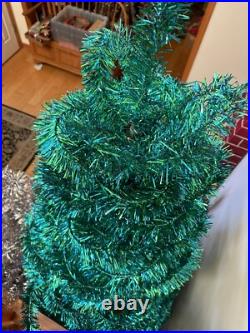 Vintage Yule Craft Fantasy Christmas Tree RARE Blue & Green Colorized Vinyl Vintage Yule Craft Fantasy Christmas Tree RARE Blue & Green Colorized Vinyl