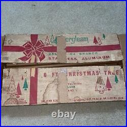 Vintage aluminum christmas tree 6ft Evergleam 94 Branches With Original Box