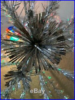 Vintage aluminum christmas tree and color wheel