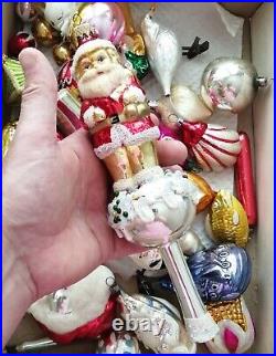 Vintage blown glass Father Christmas tree topper
