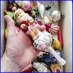 Vintage blown glass Father Christmas tree topper