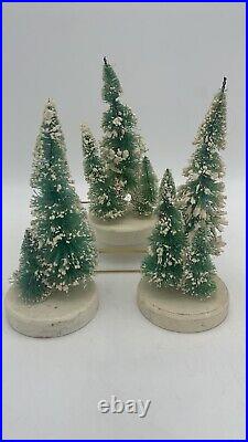 Vintage bottle brush Tabletop Christmas Trees JAPAN small Sisel Xmas Trees