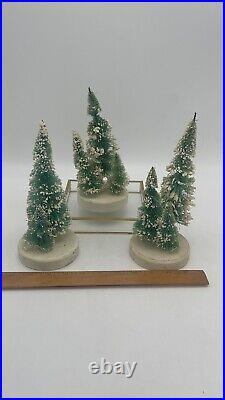 Vintage bottle brush Tabletop Christmas Trees JAPAN small Sisel Xmas Trees