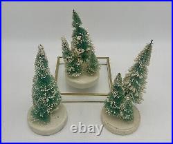 Vintage bottle brush Tabletop Christmas Trees JAPAN small Sisel Xmas Trees