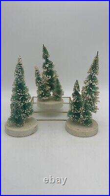 Vintage bottle brush Tabletop Christmas Trees JAPAN small Sisel Xmas Trees