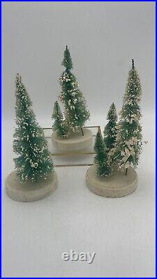 Vintage bottle brush Tabletop Christmas Trees JAPAN small Sisel Xmas Trees