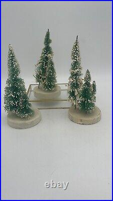 Vintage bottle brush Tabletop Christmas Trees JAPAN small Sisel Xmas Trees