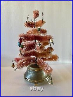 Vintage bottle brush tree pink rotating music pink Christmas tree