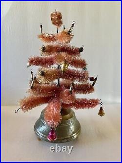 Vintage bottle brush tree pink rotating music pink Christmas tree