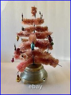 Vintage bottle brush tree pink rotating music pink Christmas tree