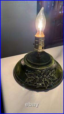 Vintage ceramic Christmas tree with pin lights And Base