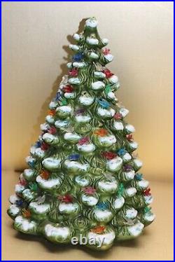 Vintage ceramic Holland Mold LARGE 16 Christmas tree withsnow & bird ornaments