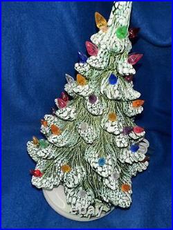 Vintage ceramic flocked 16 CHRISTMAS TREE handmade Vintage