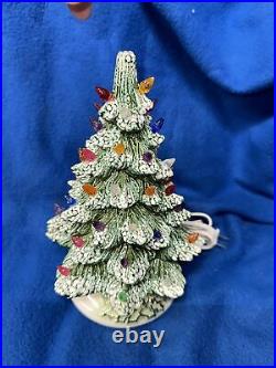 Vintage ceramic flocked 16 CHRISTMAS TREE handmade Vintage