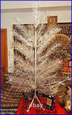 Vintage christmas tree aluminum color 4.4ft very rare. Box! USSR