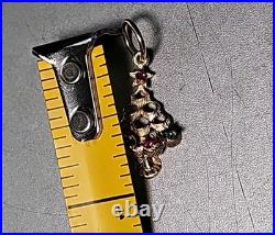 Vintage christmas tree pendant gold 14k