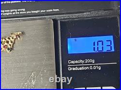 Vintage christmas tree pendant gold 14k