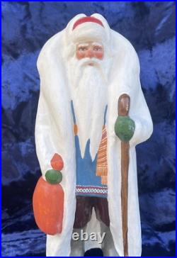 Vintage collectible Christmas tree toy doll Santa Claus papier-mâché (754)