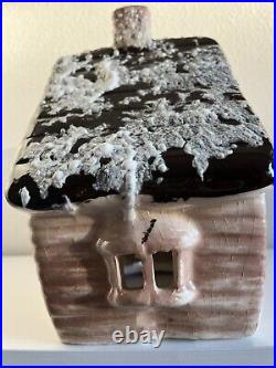 Vintage l Ceramic Log Cabin l Christmas Tree l Lights Up l Holiday Decor