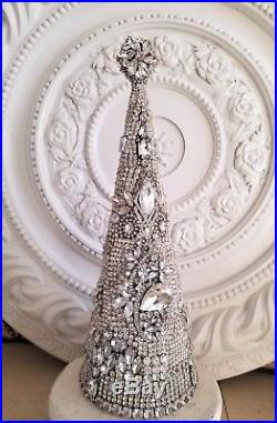 Vintage rHiNesToNe jewelry lot Christmas Tree Old earrings brooch necklace