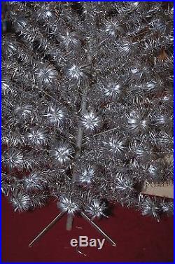 Vintage silver Stainless aluminum pom pom christmas tree 6 ft 153 branches