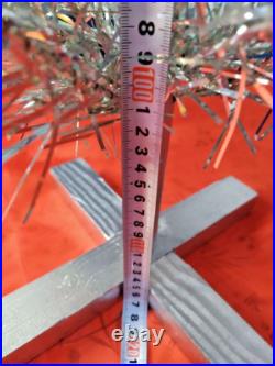 Vintage silver green Christmas tree. USSR, 110 cm