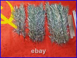 Vintage silver green Christmas tree. USSR, 110 cm