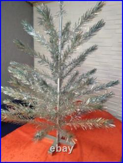 Vintage silver green Christmas tree. USSR, 110 cm